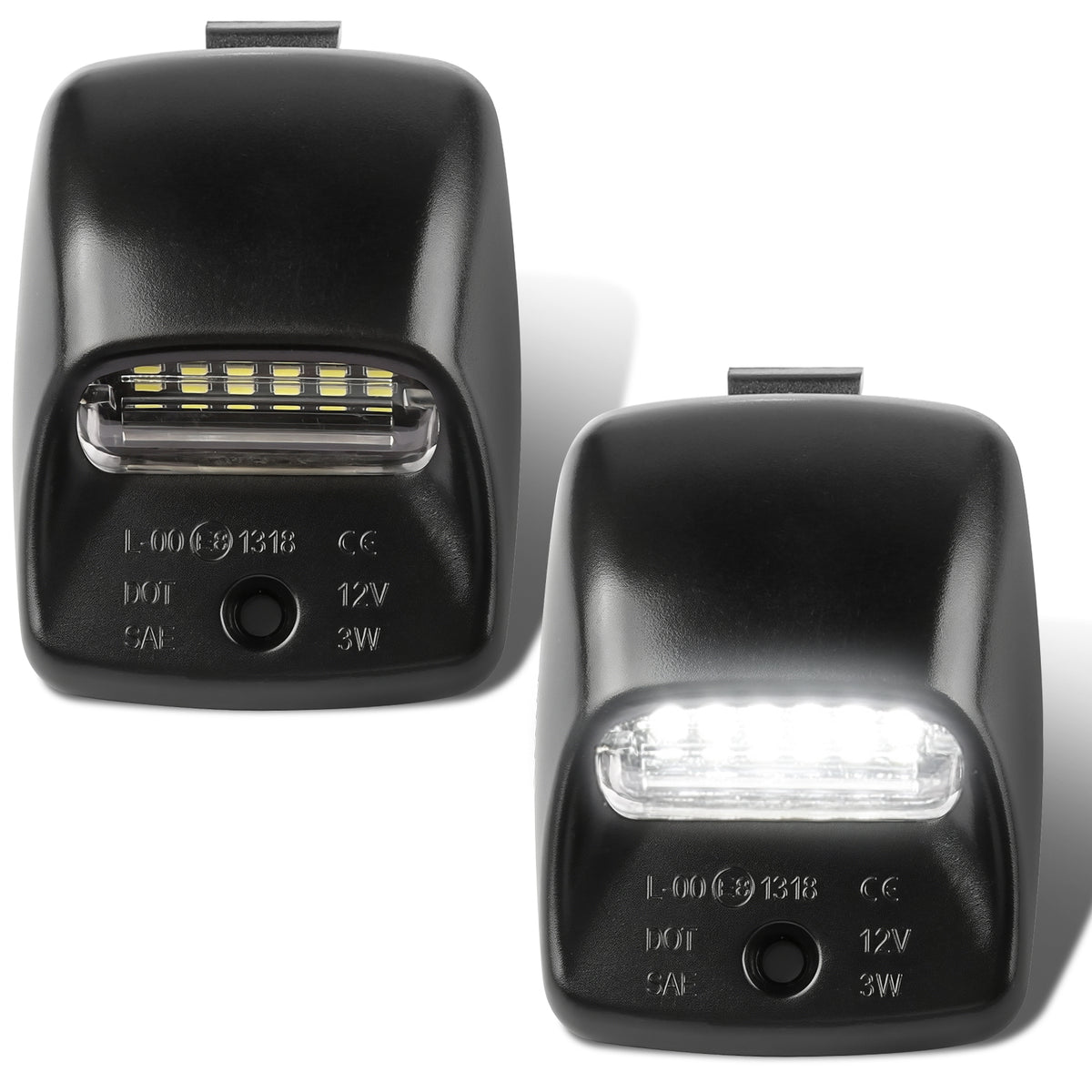 LED License Plate Lights Compatible with Tacoma and Tundra, 2 Pack Fits 2005-2015 Tacoma and 2000-2013 Tundra. 18-SMD 6500K White LEDs, IP67, Canbus and Plug-and-Play Installation.