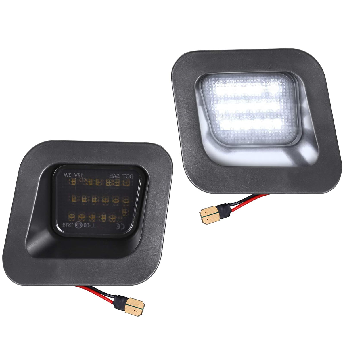 LED License Plate Lights Compatible with Dodge Ram 1500 2500 3500 Fits Dodge Ram 2002-2019 Trucks. 6500K White Output, IP66 Pc Housing, 12-30V Operation and Plug-and-Play Installation